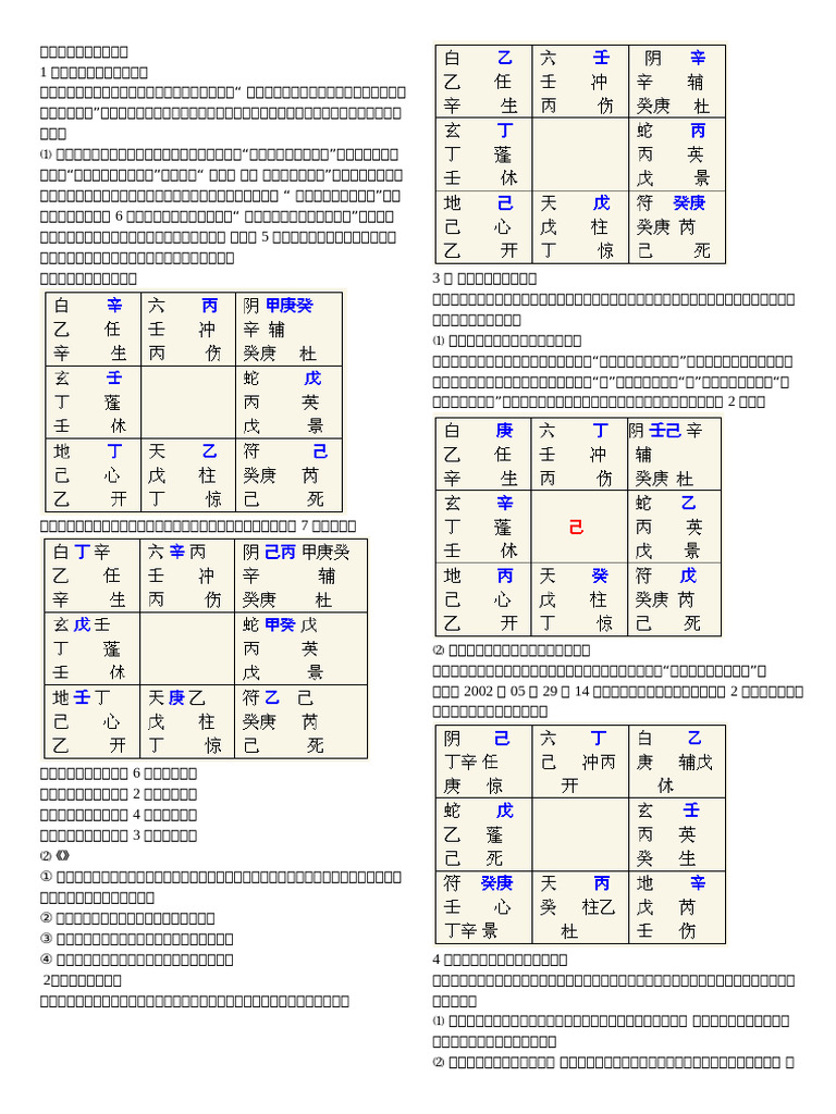 奇门遁甲暗干排布方法| PDF