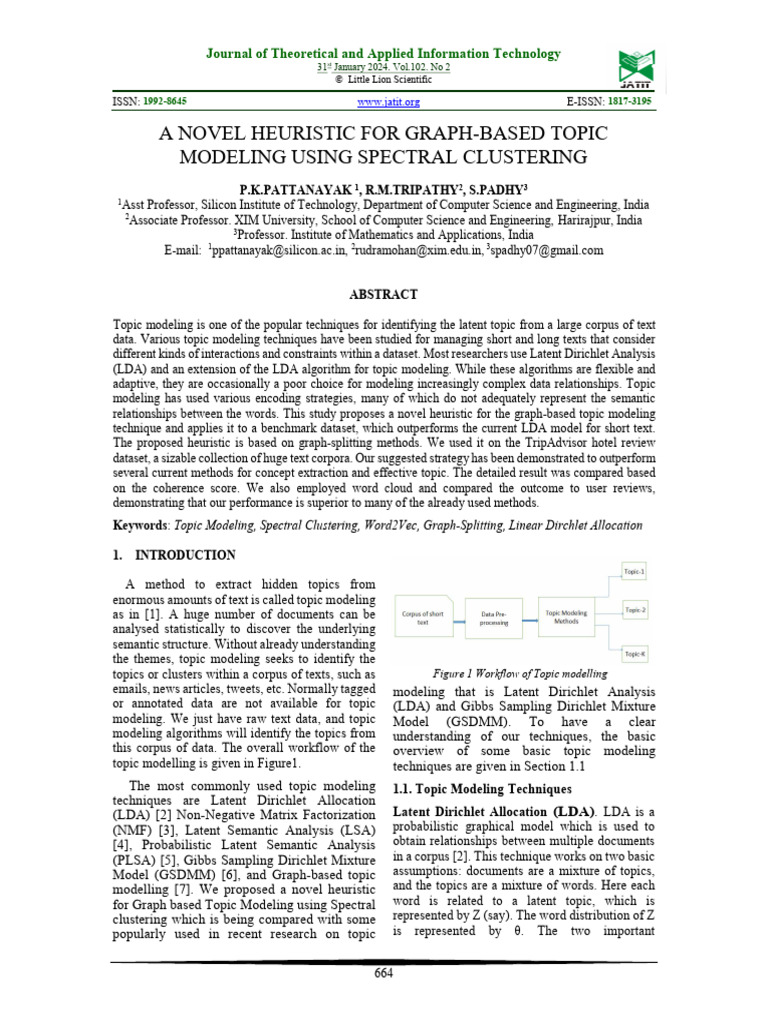 Novel Heuristic for Graph-Based Topic Modeling | PDF | Cluster Analysis ...