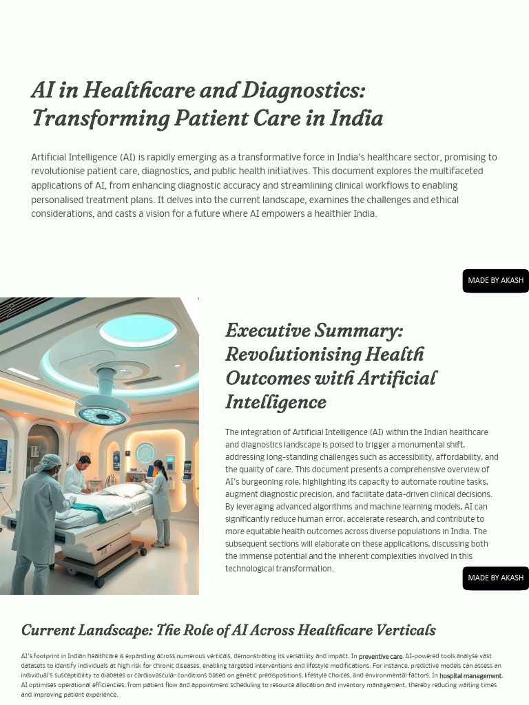 AI in Healthcare and Diagnostics Transforming Patient Care in India ...