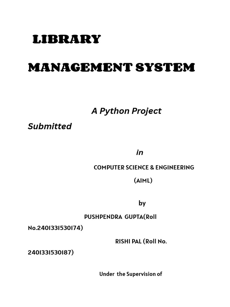 Library Management System | PDF