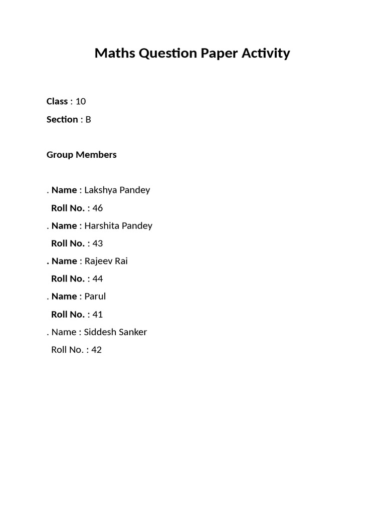 Class 10 Maths Question Paper 2024-25 | PDF | Zero Of A Function | Numbers