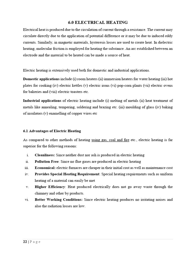 Electric Heating Methods and Advantages | PDF | Heat Transfer ...