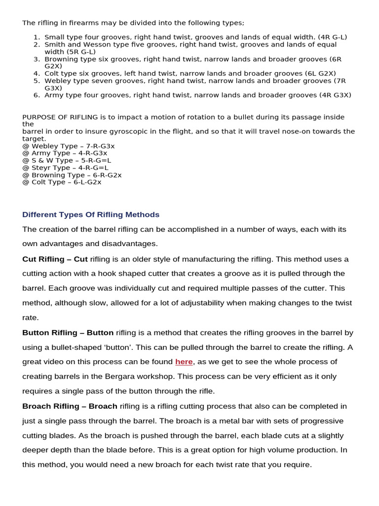 The Rifling in Firearms May Be Divided Into The Following Types | PDF ...