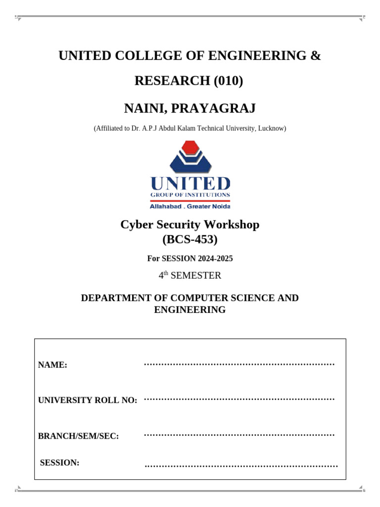 Cyber Security Workshop Syllabus 2024 | PDF | Crime Prevention ...