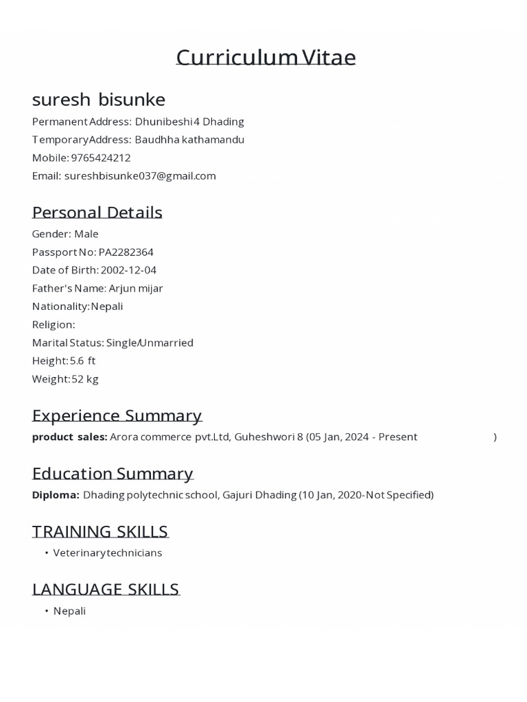 Suresh Bisunke Resume 2025 01 05 - 1