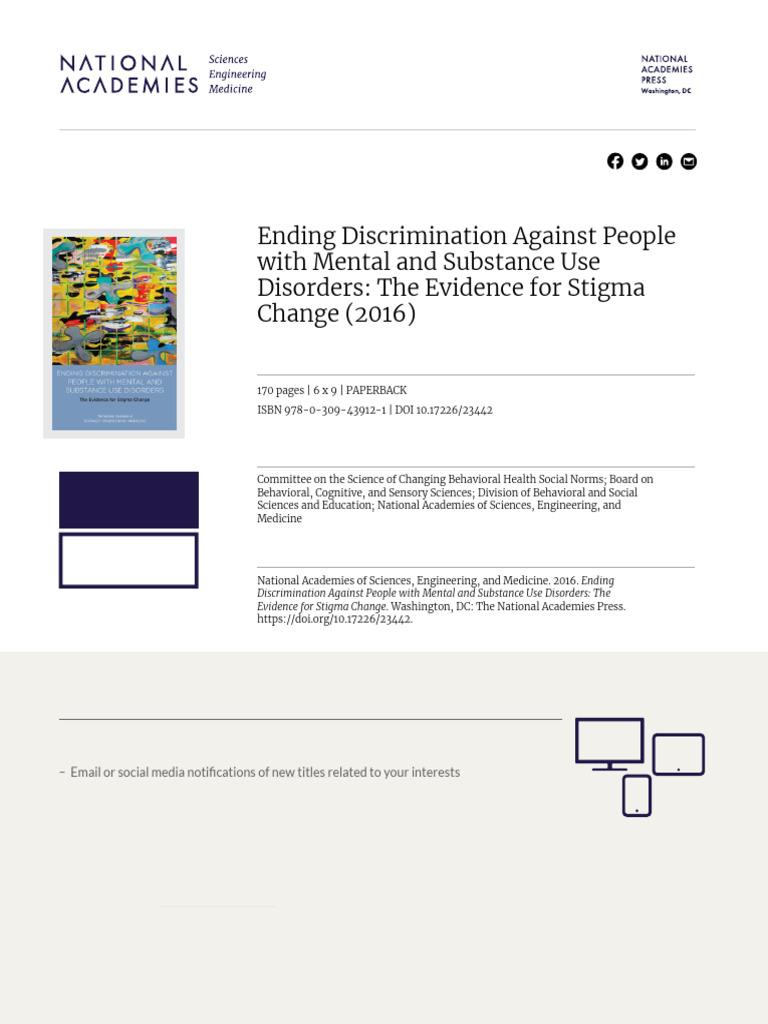 Ending Discrimination in Mental Health | PDF | Mental Disorder | Social ...