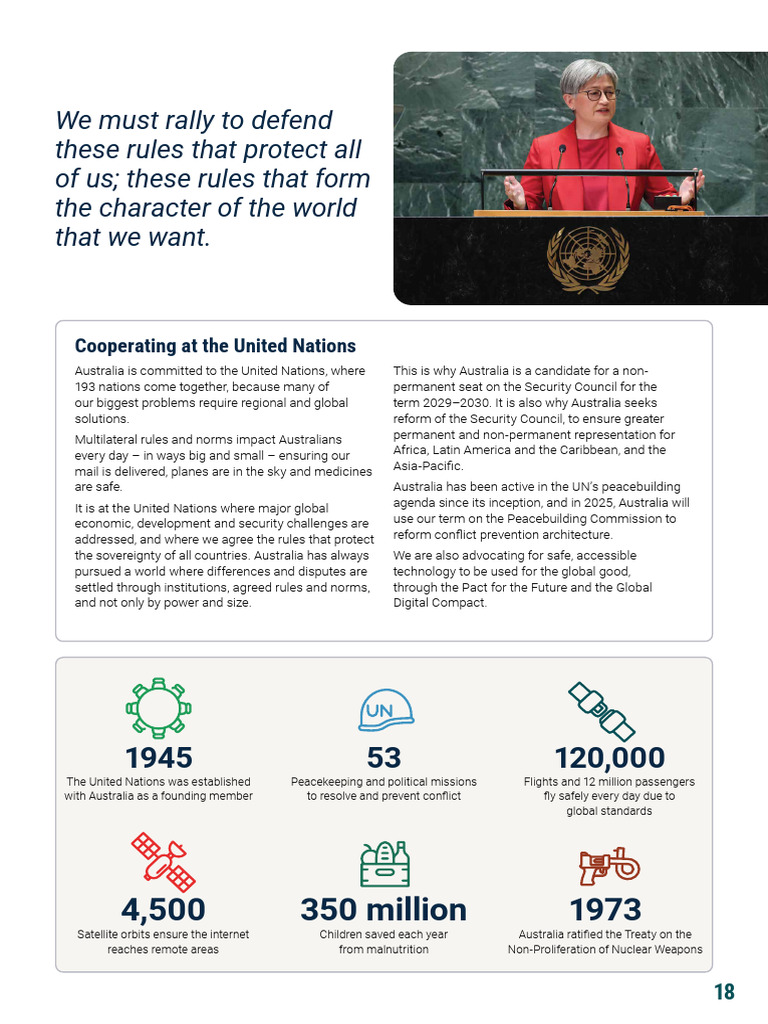 Australia’s UN Role and Peacebuilding 2025 | PDF | United Nations ...
