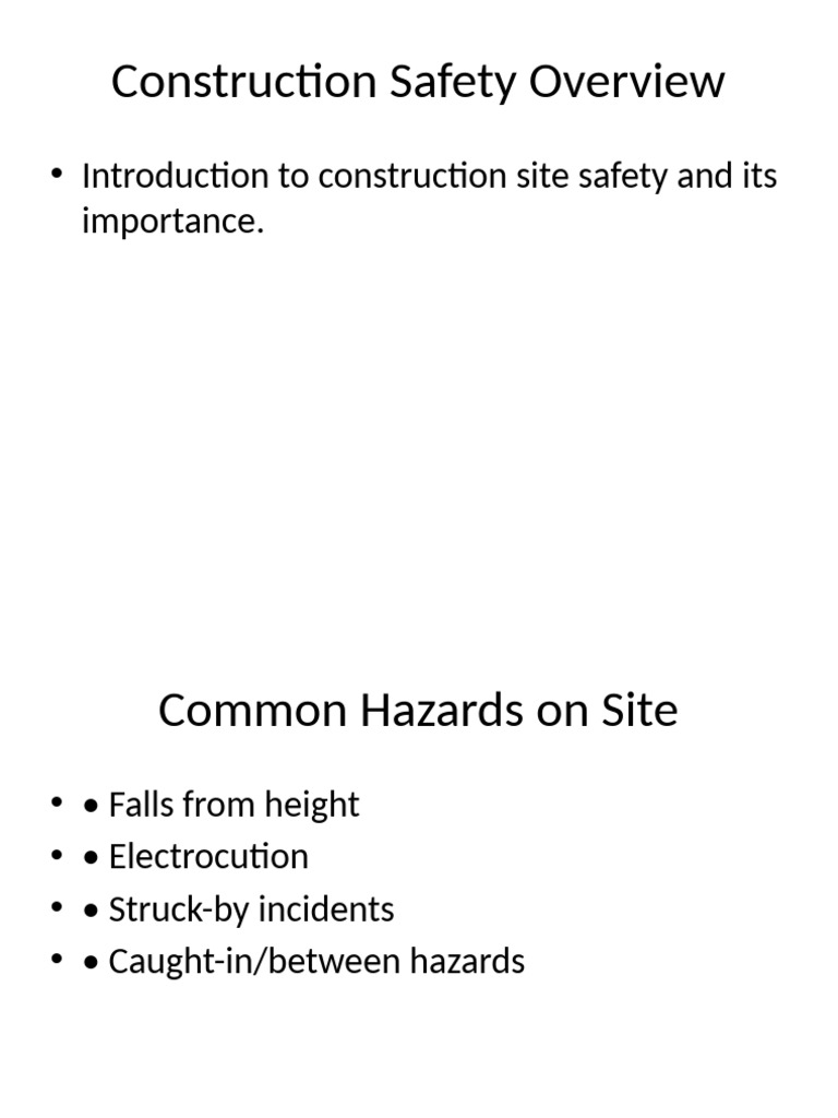 Construction Safety Overview PDF | PDF