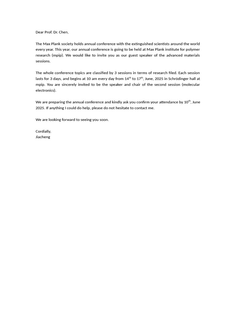 Dear Prof-Invitation Letter | PDF