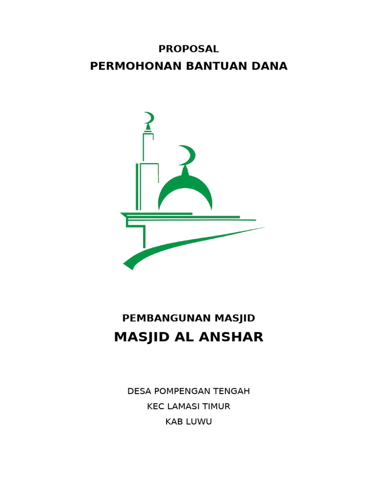 Proposal Pembangunan Masjid | PDF