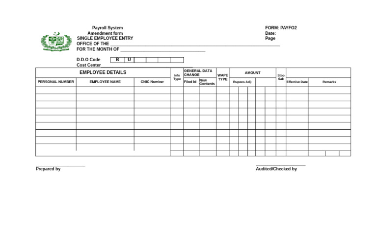 Employee Salary Change Form | PDF