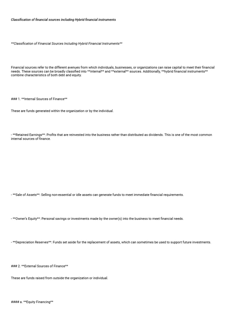 Unit 2 Sources of Finance | PDF | Stocks | Bonds (Finance)
