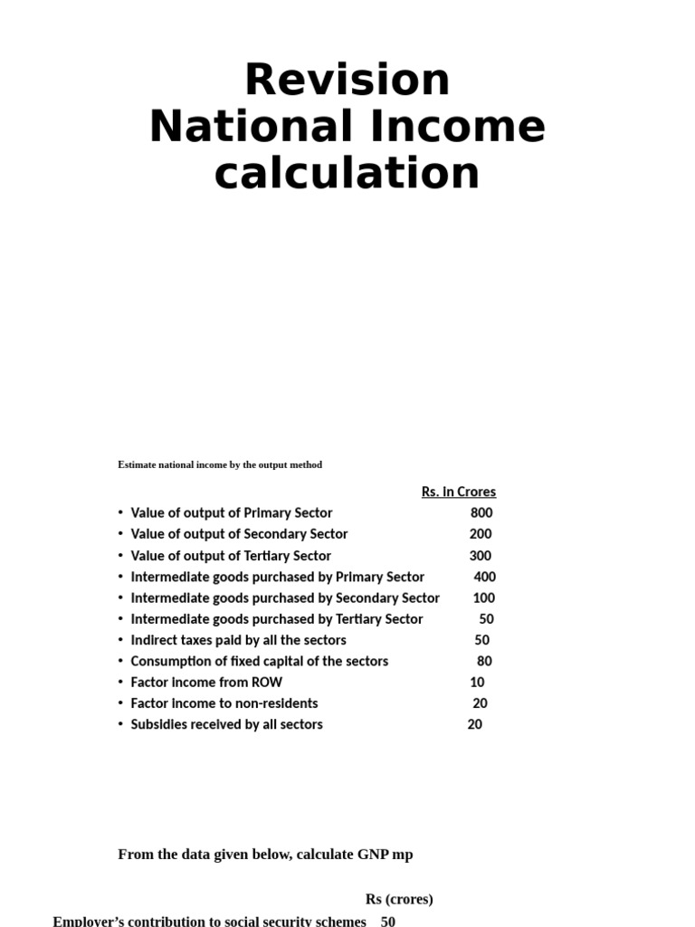 National Income Calculation Methods | PDF | Consumption Of Fixed ...