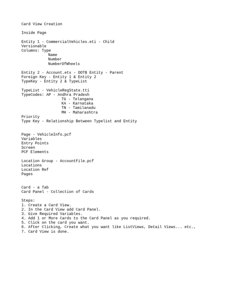 Card View Creation | PDF