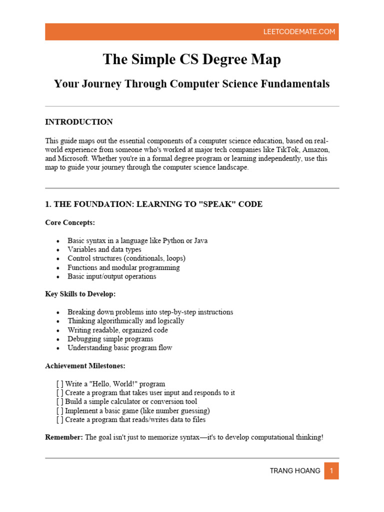 The Simple CS Degree Map PDF - 1