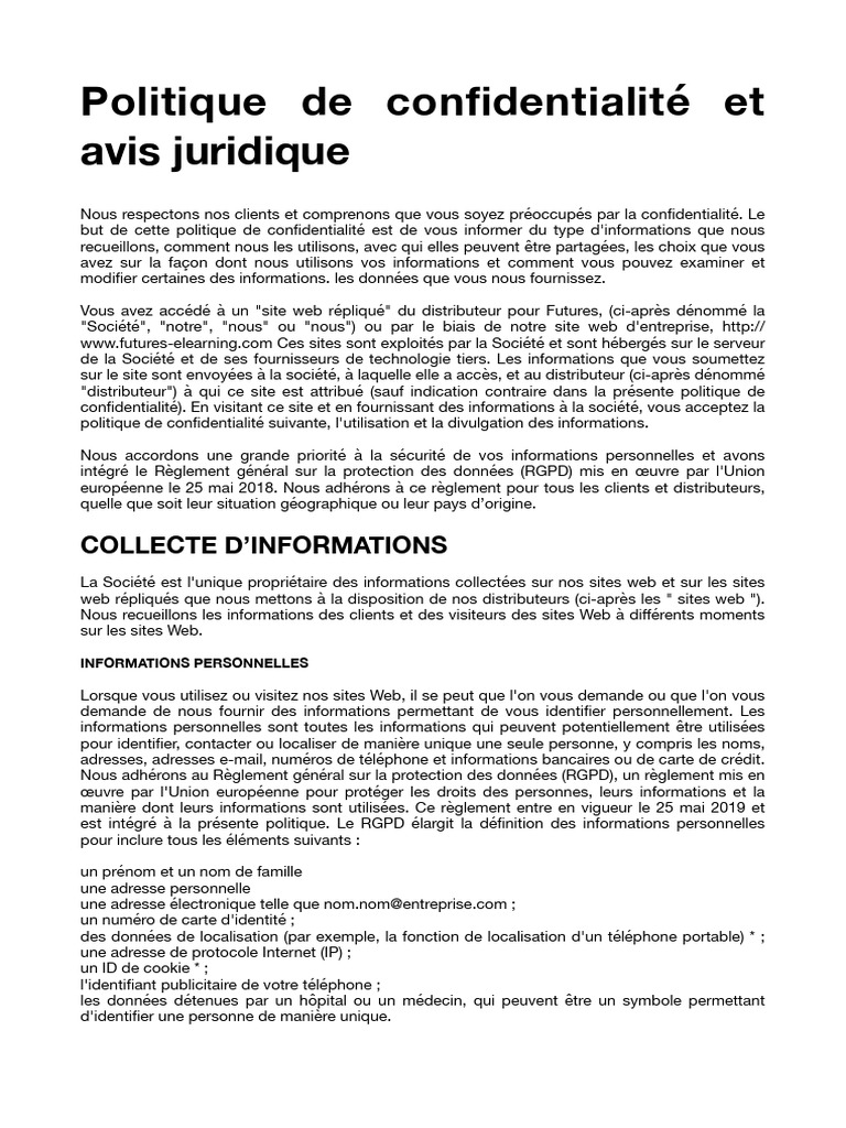 Politique de Confidentialité et RGPD | PDF | Internet | Internet et Web