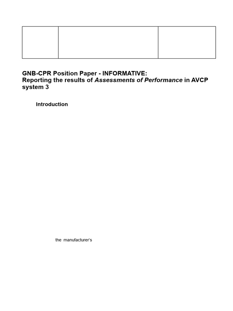 Guidance on AVCP System 3 Reporting | PDF