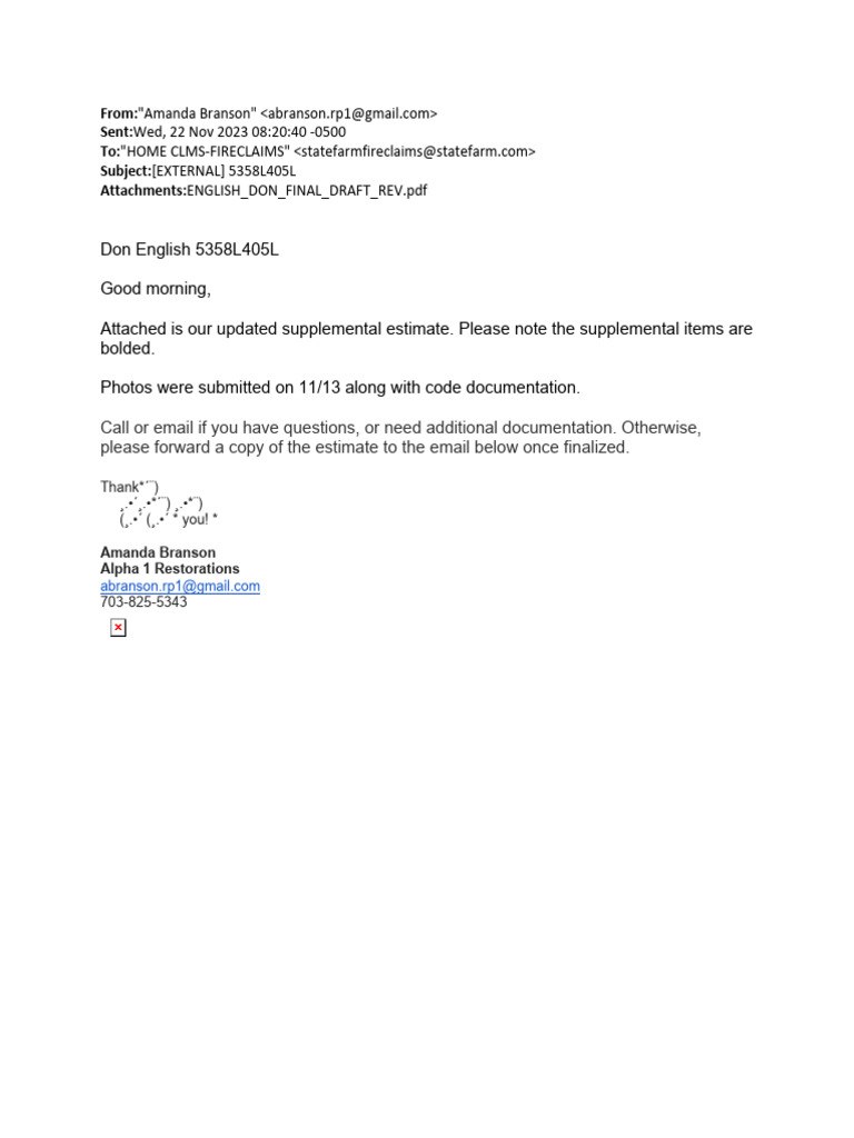 State Farm Fire Claim Estimate Summary | PDF | Roof | Architectural ...