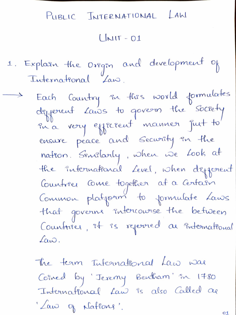 Public International Law - Unit 1 | PDF