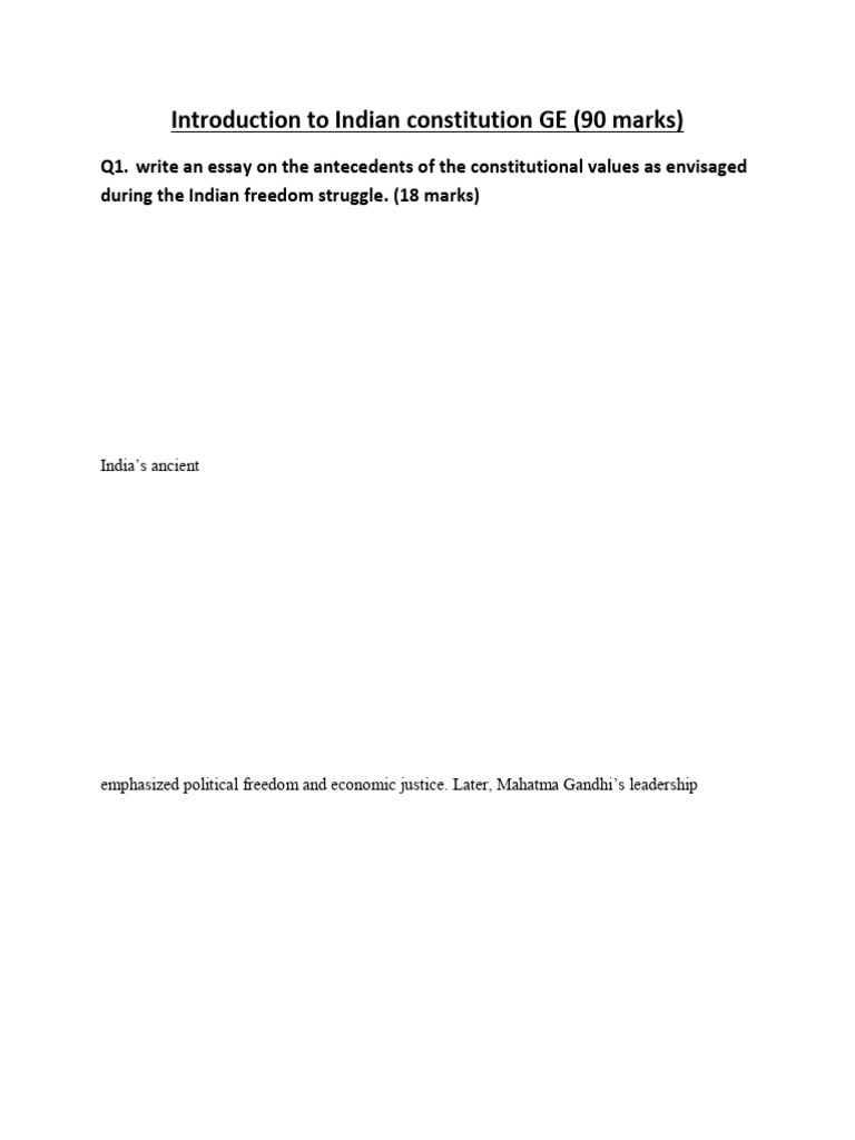 Introduction To Indian Constitution GE | PDF | Bill (Law) | Indian ...