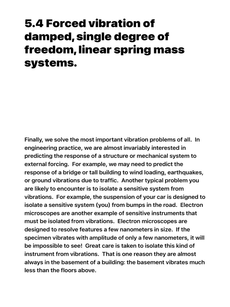 Forced Vibration in Spring-Mass Systems | PDF | Oscillation | Resonance