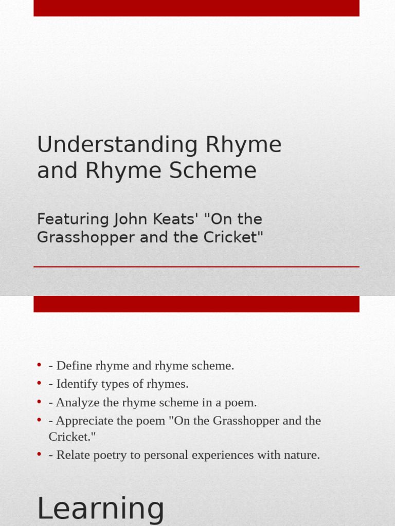 Rhyme and Rhyme Scheme Explained | PDF | Rhyme | Poetry