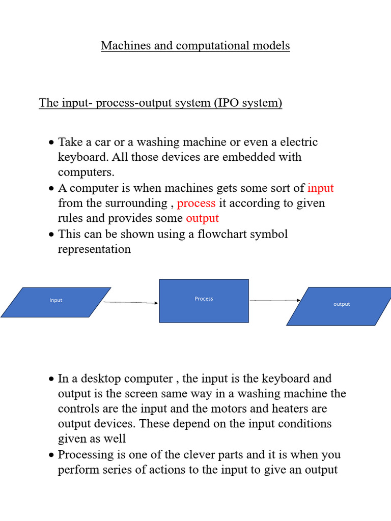 Understanding Machines and Computational Models | PDF | Input/Output ...