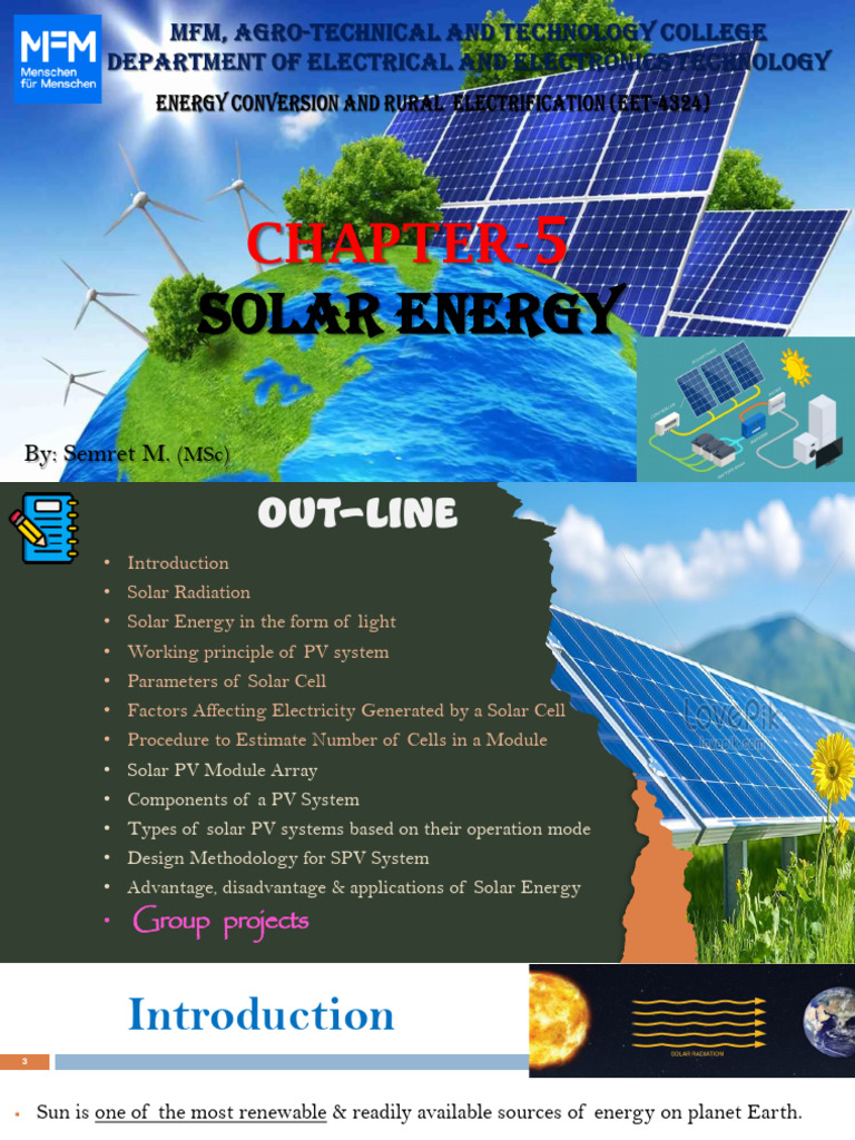 Solar Energy and PV System Overview | PDF | Photovoltaic System ...