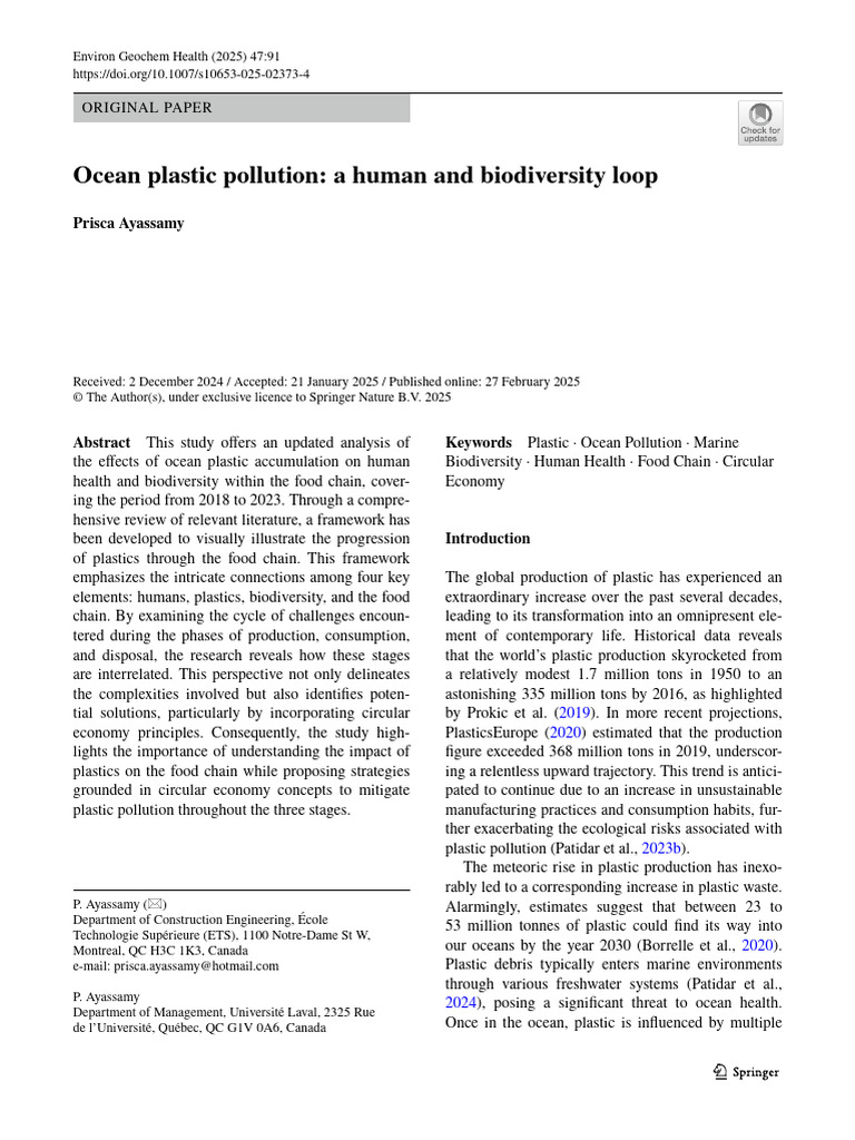 Ocean Plastic Pollution's Health Impact | PDF | Recycling | Sustainability