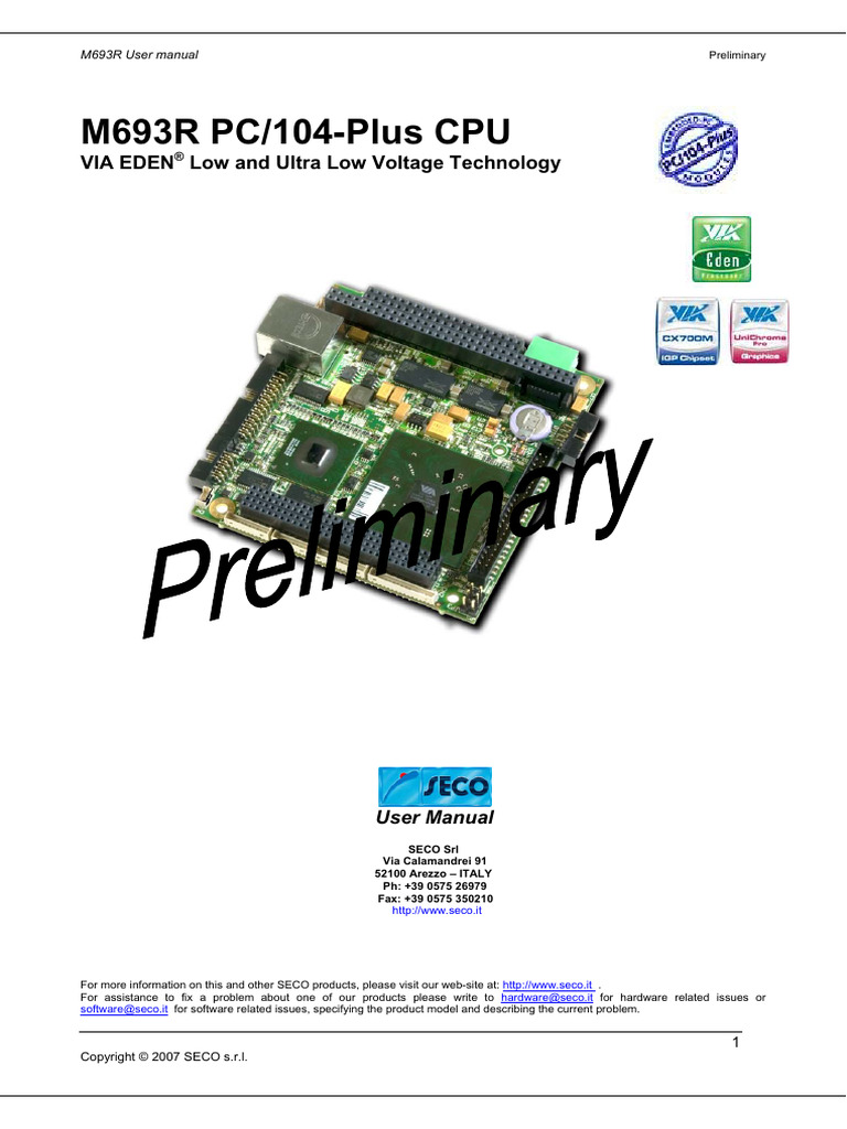 M693R PC/104-Plus CPU User Manual | PDF | Booting | Floppy Disk