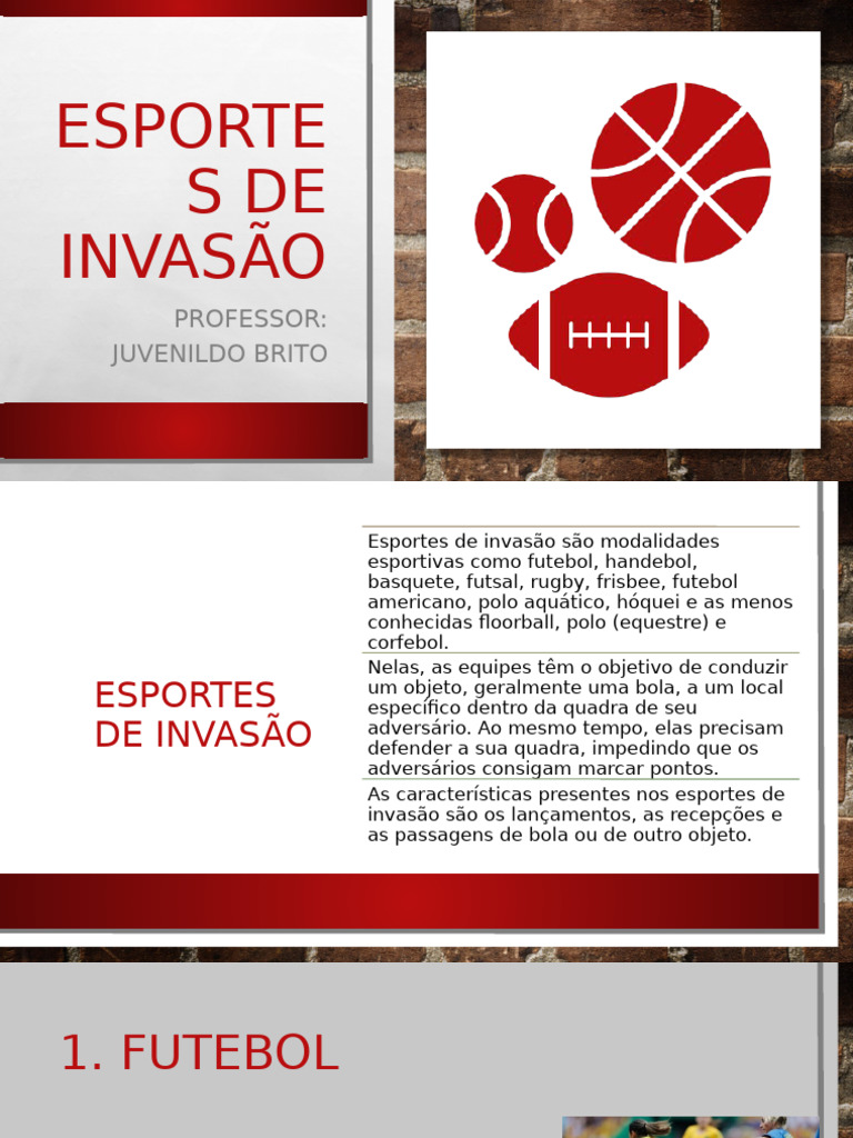 Esportes de Invasão: Tipos e Regras | PDF | Futebol | Rugby
