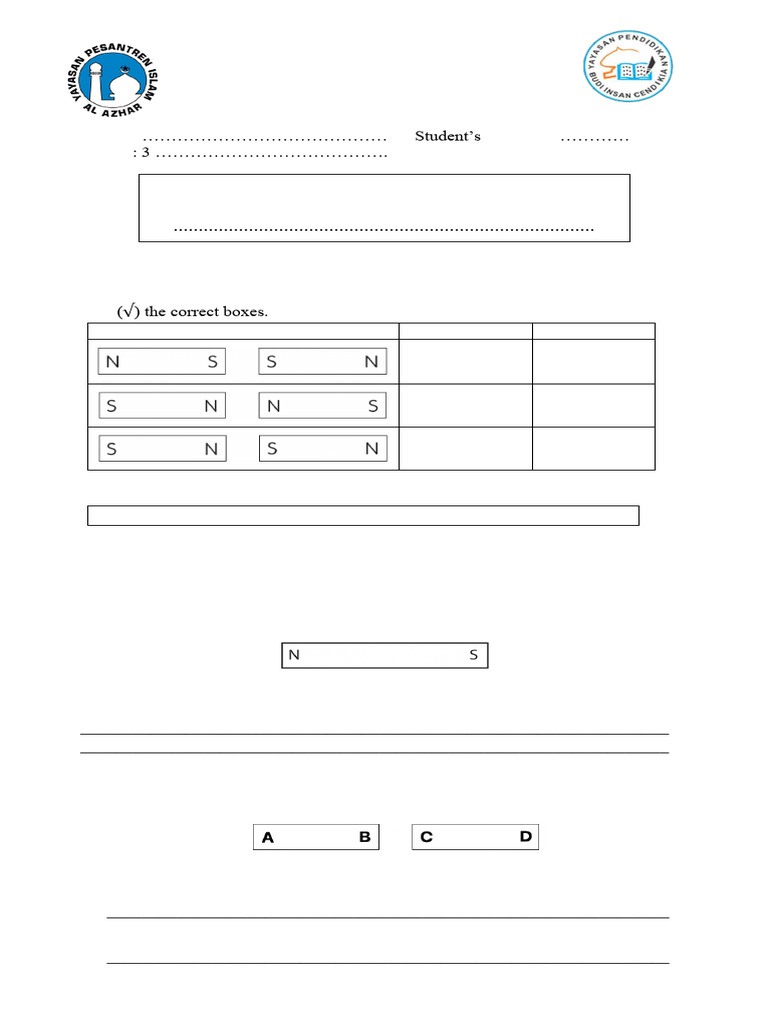 Grade 3 Science Exercises 2024/2025 | PDF | Magnet | Moon