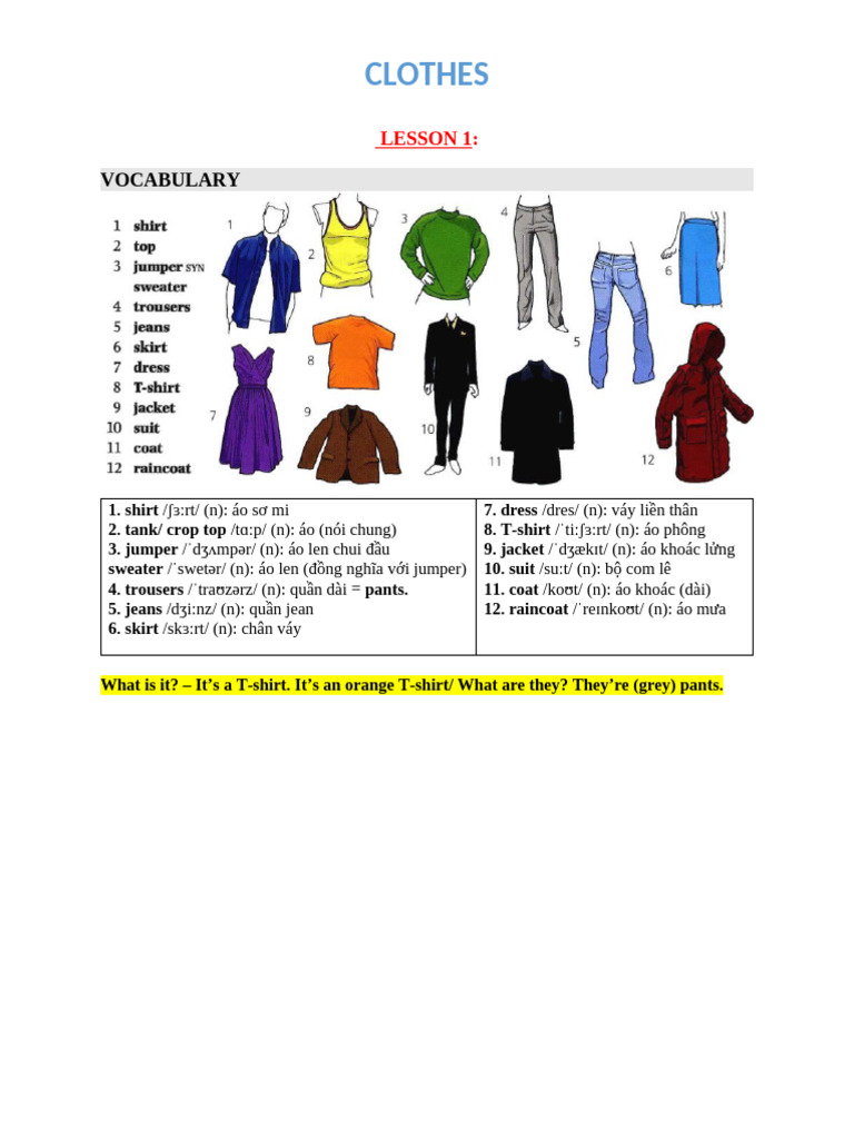 Clothes | PDF