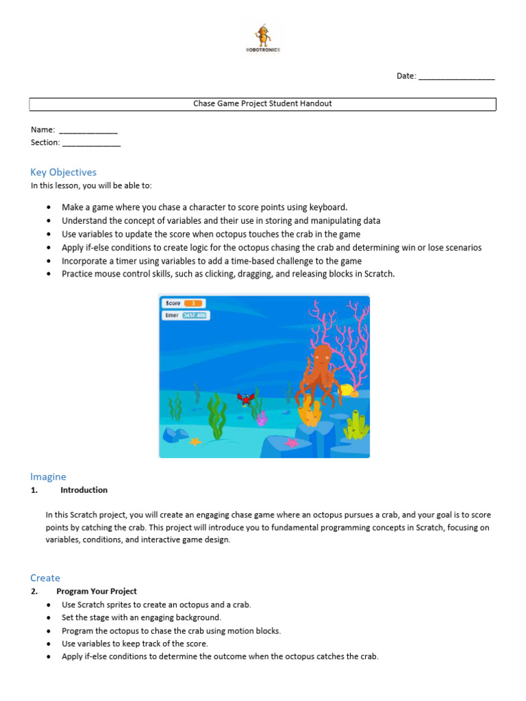 Scratch Chase Game Project Guide | PDF