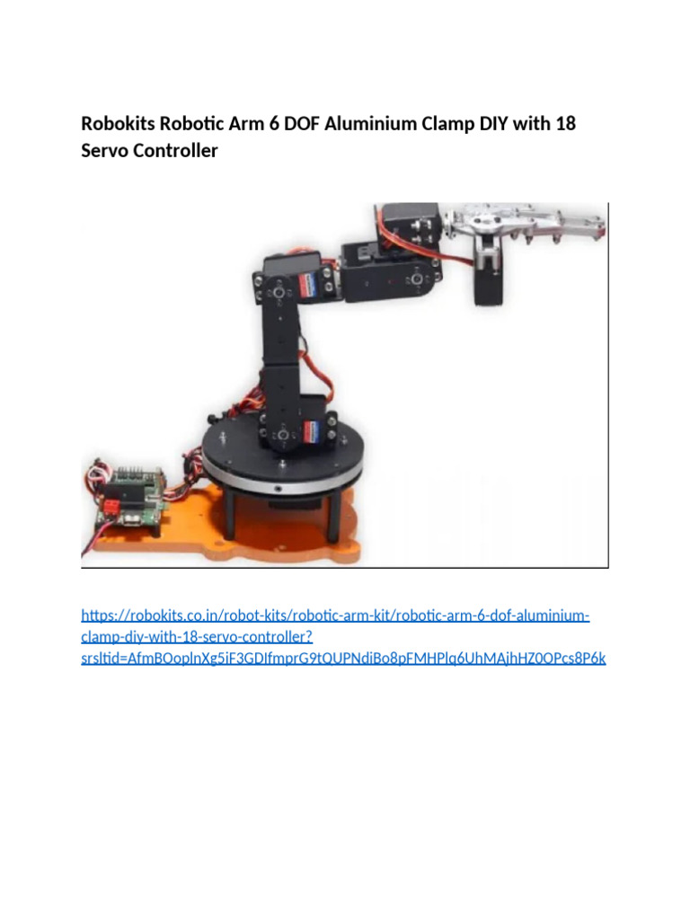 6 DOF Aluminium Robotic Arm Kit | PDF
