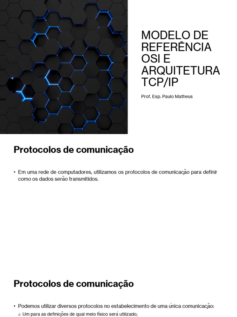 Modelo OSI e TCP IP | PDF | Modelo OSI | Suíte de protocolo de internet