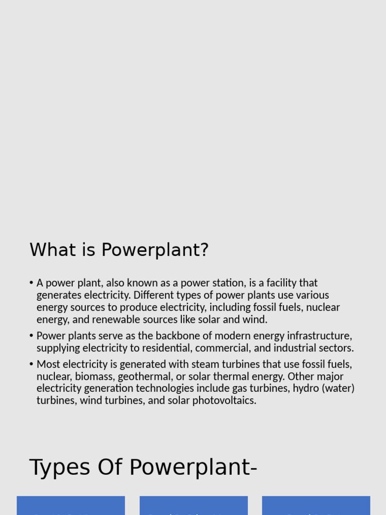 Overview of Power Plant Types and Functions | PDF