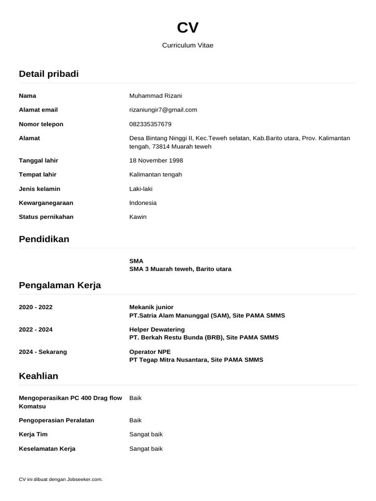 CV Muhammad Rizani 19 - 06 - 2025 16.44.12 | PDF