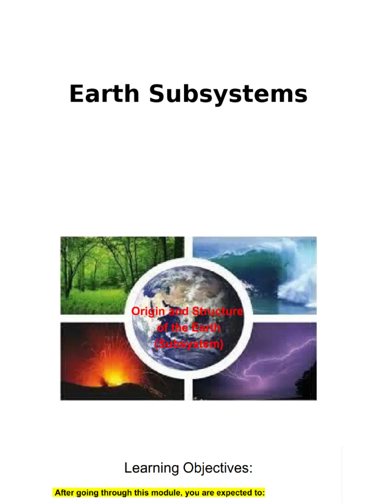 Earth Subsystems | PDF