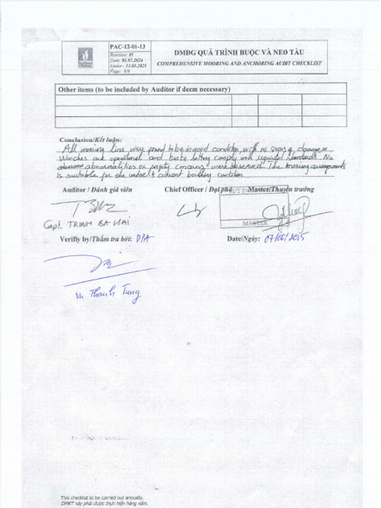 Mooring Audit - Signed | PDF