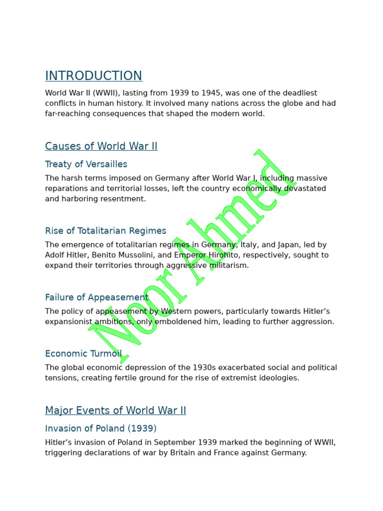 Causes and Consequences of WWII | PDF | World War II | Global Politics
