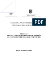 Mecanismos Alternativos de Solucion de Conflictos y El Mediador Comunitario