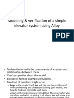 Modeling and verification of a simple elevator system using Alloy