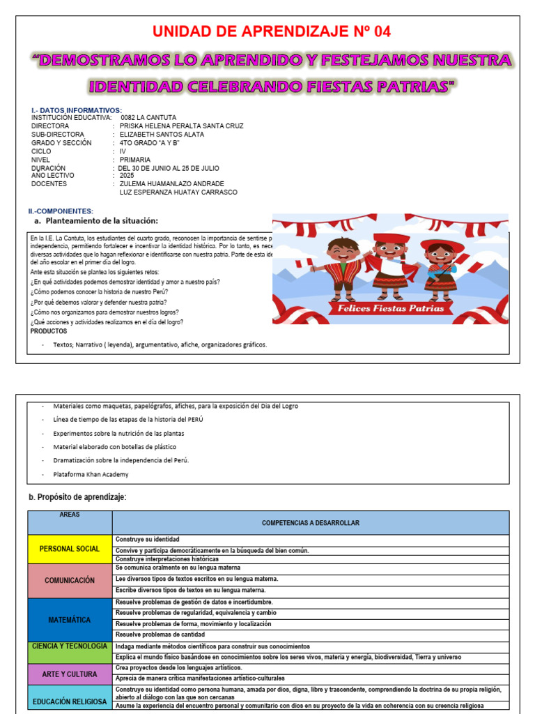 Unidad de Aprendizaje #4-Julio | PDF | División (Matemáticas ...