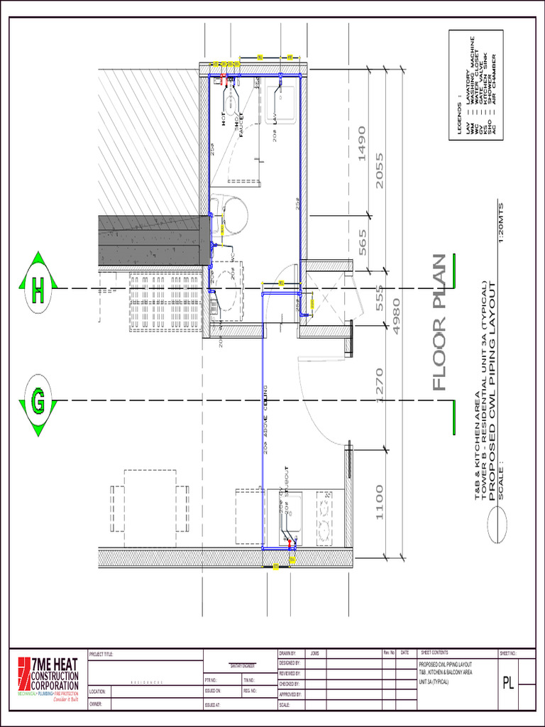 Proposed CWL Piping Layout for Unit 3A | PDF | Plumbing | Hydraulic ...