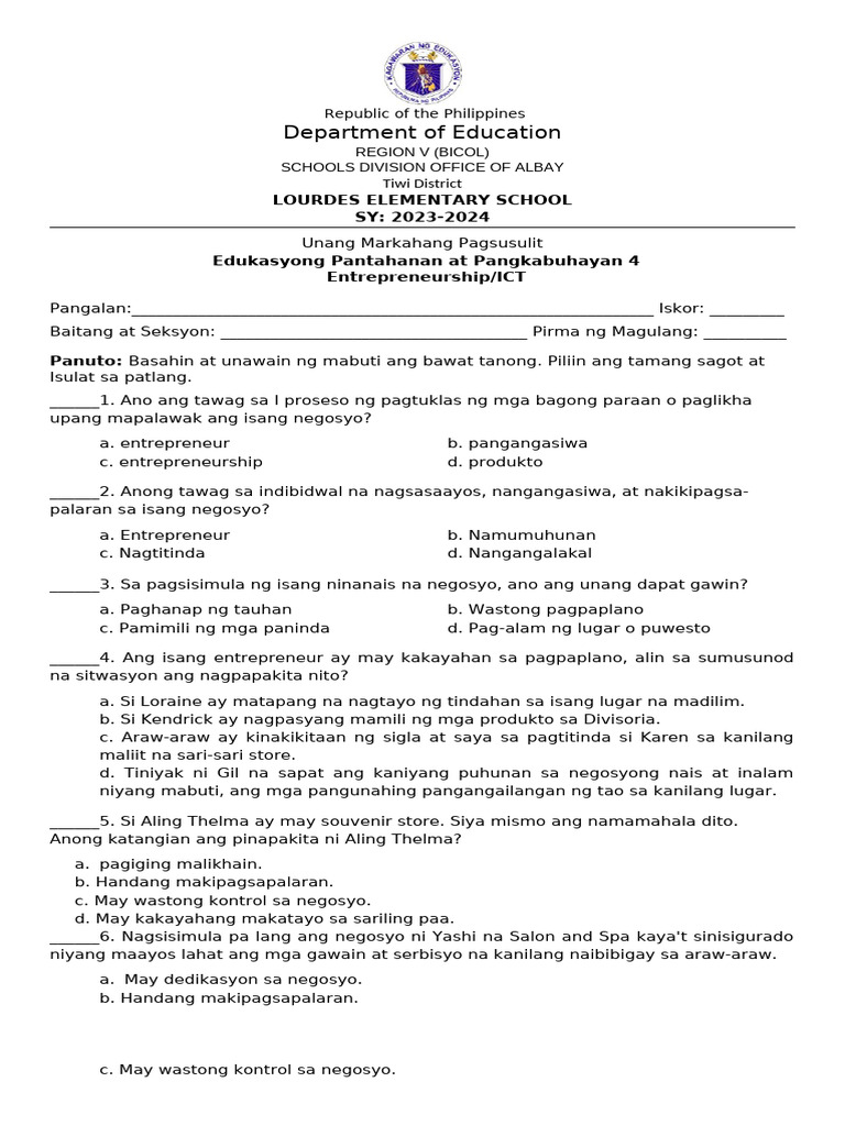 Epp4 2nd Quarter ( (Entre Ict) ) | PDF