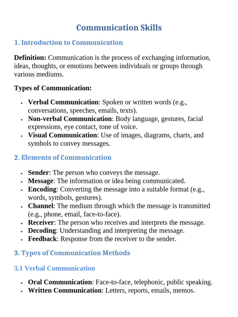 Communication Skills for Students | PDF | Communication | Nonverbal ...