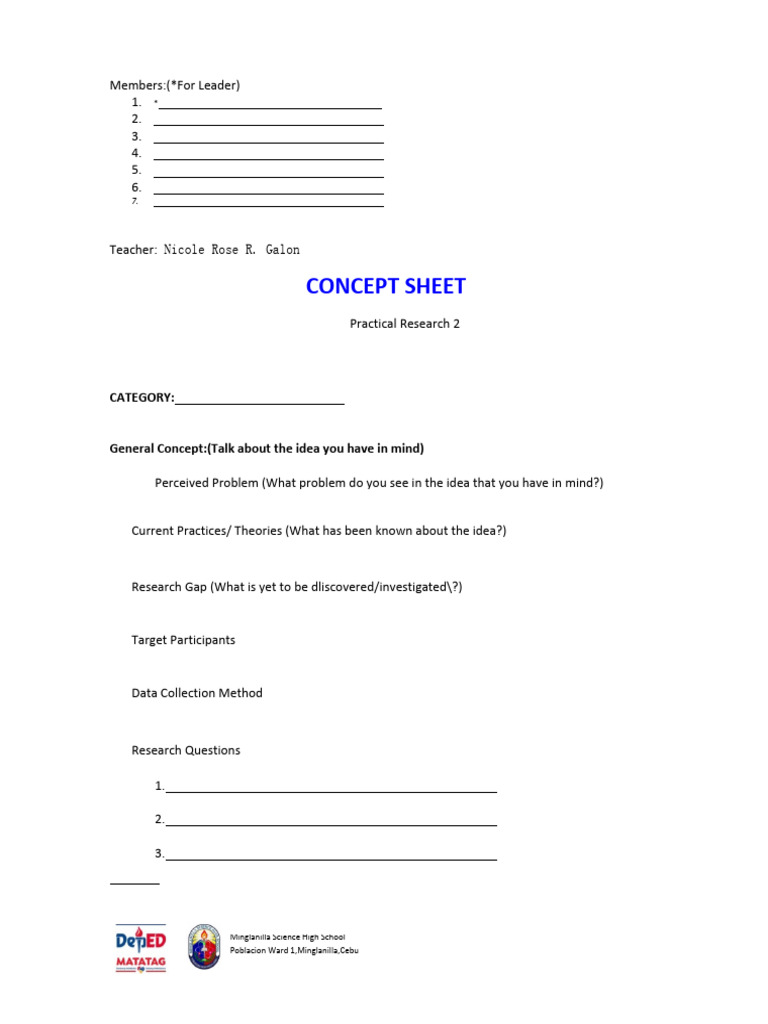 Practical Research 2 Concept Sheet | PDF