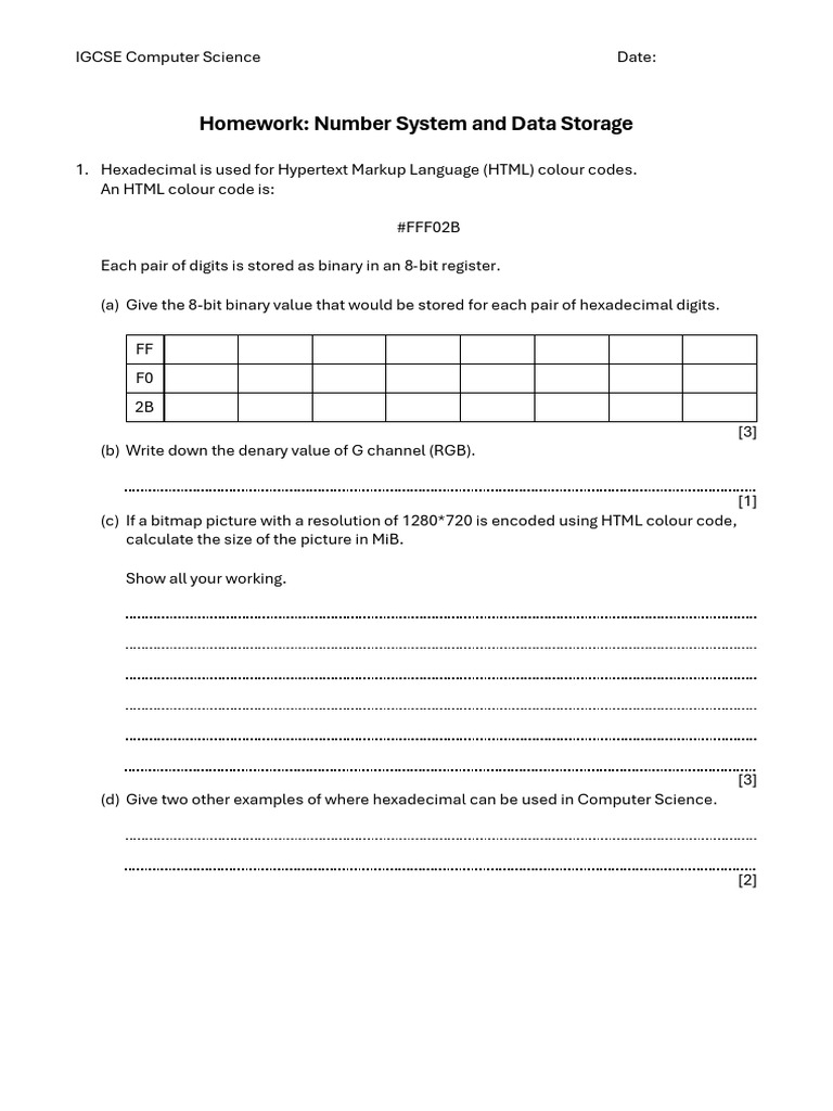 IGCSE Computer Science: Number Systems & Storage | PDF | Computer Data ...