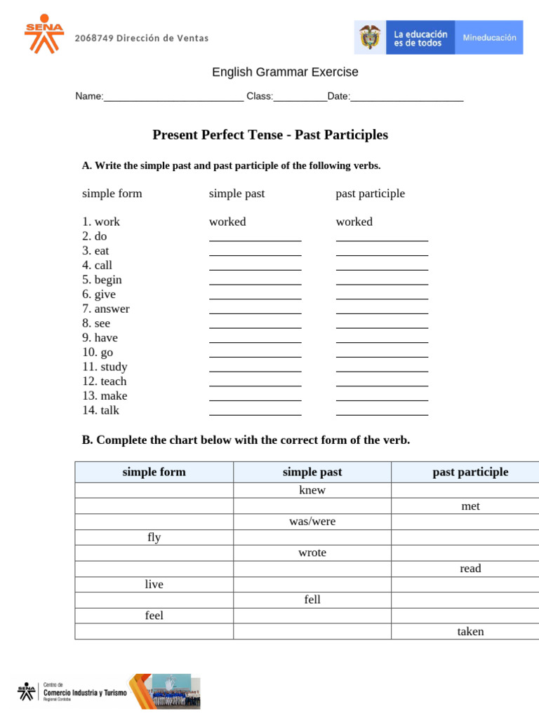 Preent Perfect Simple II | PDF | Perfect (Grammar) | Grammatical Tense